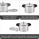 Mirro 7114000228 92116 Polished Aluminum 5 / 10 / 15-PSI Pressure Cooker / Canner Cookware, 16-Quart, Silver