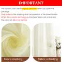 Dreaming Casa Ivory Sheer Curtains 96 Inches Long, Rod Pocket & Back Tab Light Filtering Textured Sheers for Living Room Bedroom, 2 Panels, Each 100" W x 96" L