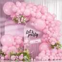 114pcs Light Pink Balloon Garland Arch kit, 18 12 10 5 inch Pastel Pink Latex Balloons Different Sizes for Engagement Bridal Bachelorette Princess Birthday Party Decorations