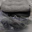 downluxe Indoor Chair Cushions for Dining Chairs, Tufted Overstuffed Textured Kitchen Chair Pads with Ties and Non-Slip Backing, 15.5" x 15.5" x 4", Dark Grey, 6 Pack