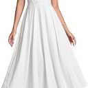 KUTUMAI Women Floral Midi Dress Corset Sundresses 2026 Summer (White, XL)