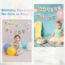 Buryeah Pastel 1st Birthday Photo Banner for Baby from Newborn to 12 Months, Macaron One Year Photo Banner with Frame First Birthday Party Decorations for Girl Monthly Milestones Garland