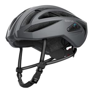 Sena R2 EVO Road Cycling Bluetooth Helmet Integrated Mesh Intercom System (Matte Gray, Medium)