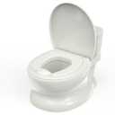 PipNest Realistic Potty Training Toilet - Flushing Sounds, Wipes Storage, Disposable Liners, Easy to Clean for Toddler Boys and Girls, Pink-White