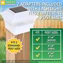 GreenLighting Standard #1 Solar Post Cap Lights Fits 4x4 Nominal Wood, 4x4 PCV/Vinyl Posts, Outdoor Fence Solar Powered Light, Landscaping, Deck, Garden, Includes Flush Mount Adapter White 12 Pack