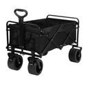 Heavy-Duty Folding Collapsible Wagon with Big Wheels - Robust Construction, Spacious Interior, Adjustable Rolling Carts, Outdoor Folding Camping Wagons, Portable Utility Cart (Black) 52x16x67.5cm