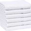GOLD TEXTILES 12 Pack White Economy Cotton Blend 15x25 Inches Basic Hand Towels- Gym Towels (1 Dozen)