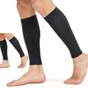MGANG Calf Compression Sleeves (2 Pairs), 20-30mmHg Footless Compression Socks for Men Women, Leg Sleeves for Shin Splints Pain Relief, Varicose Veins, Edema, Nursing, Travel, Running, Black S/M