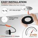 POWERASIA 12 Pack Black 5/6 Inch LED Can Lights with Night Light, 5CCT Retrofit Recessed Lighting Selectable 2700K-6000K Dimmable, 12W=75W, 1200LM Downlight with Metal Smooth Trim-ETL and Energy Star