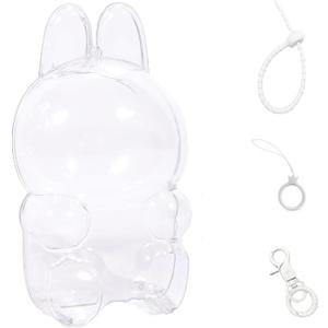 Cases for Blind Box Doll, Protective Case Cover Acrylic Clear Protector for Sitting Blind Box Doll with Keychain (Doll Not Included,1 PC Sitting Case)