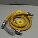 AMI PARTS 48" Flexible Gas Line Kit Yellow Coated, Gas Hose Connector Kit for Dryer, Stove, Water Heater,5/8" OD(1/2" ID) Stainless Steel Gas Line with Connector 1/2" MIP &1/2"FIP & 3/4"MIP Fitting