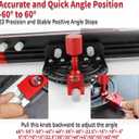 Table Saw Miter Gauge with Micro Adjustable Flip Stop and 35" Extendable Fence and 23 Quick Angle Stop Fit 3/8 x 3/4" T Slot for Repeatable Angled Cuts and Mortises