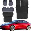 Floor Mats for Tesla Model Y Juniper 2025-2026, Front Rear Cargo Mat Backrest Mat Rear Trunk Liner Fit for New Version Tesla ModelY Accessories 5 Seat
