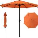 Abba Patio 9FT Lyon Outdoor Patio Umbrella Outdoor Table Umbrella with Crank Market Umbrella 8 Sturdy Ribs UV Protection Waterproof and Push Button Tilt for Garden Deck Backyard Pool,Orange