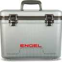ENGEL 13qt Leak-Proof, Air Tight, Drybox Cooler and Small Hard Shell Lunchbox for Men and Women (Silver)