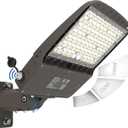 HiBay MAX. 240W Parking Lot Lighting, Dusk to Dawn LED Flood Light Outdoor, 5000K 38400LM (160LM/W), Wall Pole Mount Shoebox Lights with Adjustable Arm for Yard Street Roadway, ETL Listed