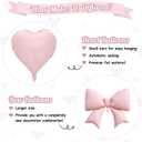 Pink Heart Balloons, Pink Bow Balloons, 10Pcs 18 Inch Heart Shaped Balloon and 38 Inch Helium Bow Foil Balloon for Girls Women Valentine's Day Baby Shower Bridal Shower Engagement Birthday Party Decor