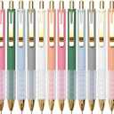 Linbsunne Ballpoint Pens Black Medium Point 1mm with Super Soft Grip Ball Point Pen for Men Women Retractable(gold-18 pcs)