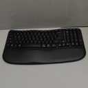 Nulea RT08 Wave Keys Wireless Ergonomic Keyboard with Cushioned Palm Rest, 2.4GHz Ergo Cordless USB Computer Keyboard, Comfortable Natural Typing, for Laptop, Mac, Windows Black