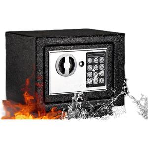 Small Fireproof Safe Box with Electronic Keypad, Large Capacity Security Safe for Home and Office, Protect Valuables, Documents, Jewelry, Cash9.1" x 6.7" x 6.7''