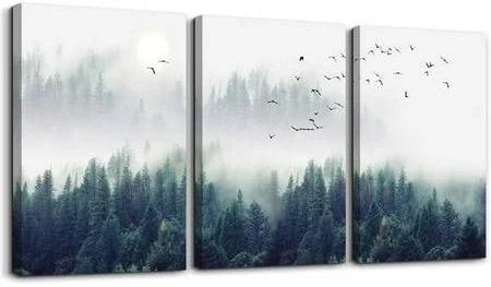 Canvas Printing,Set of 3-Abstract forest artistic conception Wall Art Canvas Painting Nordic Poster Print Wall Picture for Living Room Kitchen Bedroom Decoration- 12×16in