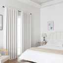 Joydeco Linen Blackout Curtains for Bedroom 96 Inches Long Back Tab/Rod Pocket Heavy Duty Living Room Drapes Thermal Insulated Noise Reduce Cancelling Curtains 2 Panels W52 x L96 Inch Pure White