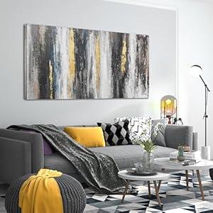 Canvas Wall Art Decor Large Canvas Wall Art For Living Room Black and White Wall Art Decor Abstract Art Blue Gold Wall Art Prints Large Canvas Art Work For Bedroom Office Kitchen Wall Decor 29" x 58"