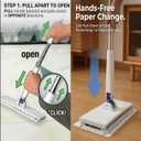 RIGONE Snap Grip Mop 49" Hands-Free Flat Mop, Zero Touch 35pc Kit w/ 30 Dry Wipes & 3 Matching Cloths (Random Color), Universal for Floor Wall Window Hardwood