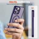 SUPFINE Magnetic for iPhone 15 Pro Case (Compatible with MagSafe) (Military Grade Drop Protection) Translucent Matte Shockproof Phone Case, Dark Purple