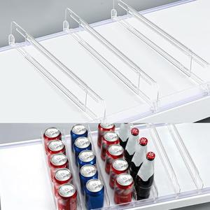 50 Pcs Adjustable Gondola Shelf Drawer Dividers with Front Fence Acrylic Retracting Item Organizer for Shelves Extendable Retail Shelf Divider with Fixed Clips for Store Library, 14" to 24" D