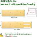 VaeFae 3 Pack Bamboo Drawer Dividers, 4" High Adjustable 16.6" - 21.8" Clothes Drawer Organizers, Expandable Separators for Bedroom/Bathroom/Kitchen/Office Storage
