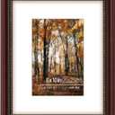 8x10 in Wood Classic Vintage Cherry Picture Frame, Ornate Gold Beaded Inner, Matted for 5x7 Photo, Tabletop or Wall Mount Display, Cherry