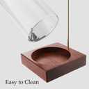 Incense Holder,Wooden Incense Holder for Sticks with 20 Incense Sticks, Anti-ash Incense Burner with Glass Ash Catcher for Meditation Yoga Spa Gift Home Decor (1 Pack)