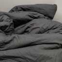 CozyLux Oversized King Comforter Set Black Seersucker 7 Pieces 120x98 Bed in a Bag Comforter Set with Sheets, Luxury Soft Bedding Sets with Down Alternative Comforter, Sheets, Pillowcases & Shams