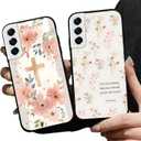 2 Pack Jesus Bible Verse Phone Cases for Samsung Galaxy S21 FE 5G Case Floral Christian Cross Soft Shockproof Protective for Women Man Phone Cover Funda for Samsung S21 FE 6.4 Inch