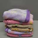 1 Pack 3 Blankets Super Soft Fluffy Premium Fleece Pet Blanket Flannel Paw Printed Throw for Dog Puppy Cat (Small 23x16'', Purple, Pink, Brown)