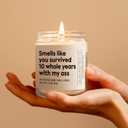 10 Year Anniversary Candle Gifts for Him Her Wife Husband, 10th Anniversary Funny Gifts, Aluminum/Tin Gift for 10 Year Wedding Anniversaries, Ten/Tenth Tin Anniv. Present, Lavender, Handmade