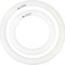 CHKADAWA FC8T9/KB 22W and FC12T9/KB 32W Warm White Set, Round Fluorescent 8 inch T9 22 Watts & Circular Light Bulbs 12 inch 32 Watts Pack, Circline Kitchen and Bath Ceiling Fan Bulb, 3000K, G10q Prong