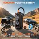 OlarHike Tire Inflator Portable Air Compressor, 150PSI Dual Power - 6000mAh & 12V DC, Cordless Air Pump for Car Tires, Bikes, Motorcycle, Balls with LED & Digital Pressure Gauge, Gift for Mom