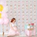 8 Pcs Pink Bow Hanging Banner Pink Bow Themed Birthday Party Decorations Spring Floral Garland Banner Party Decor for Bridal Shower, Wedding Favors, Birthday, Bachelorette Supplies