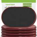 Furniture Sliders, 9 1/2" Sliders for Carpet Hardwood Floors Large Heavy Furniture, Reusable Heavy-Duty Gliders Movers Plastic Moving Pads Protectors (4 PCS 9 1/2" Brown)