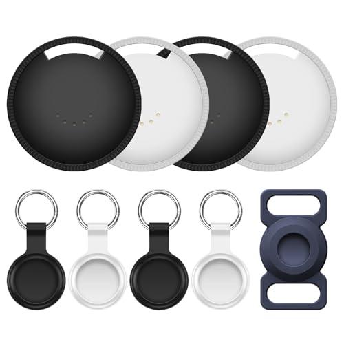 SUOOCH Air Tracker Tags 4-Pack, Item Finders Work for Apple Find My APP (iOS Only) Tracker Tags for Keys, Luggage, Bag etc, Replaceable Battery Last 1 Year, Loud Beep, Waterproof with Holder Keychain