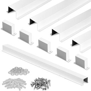 Moxweyeni 5 Pack 4×3 Inch x 3.3 Ft (16.5 Ft Total) Metal Line Set Cover Kit, White Metal Decorative Ac Pipe Line Set Cover Kit for Ductless Mini Split Accessories, Central Air Conditioner, Heat Pump