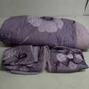 Floral Quilt Set Twin 2 Pieces Boho Purple Floral Quilt Coverlet Set Soft Microfiber Lightweight Purple Flower Quilted Bedspread for All Season 68"x 86"