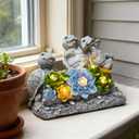 everby-yh Garden Turtles Statues Outdoor Decor Solar Powered LED Lighted Turtle Sculpture Lawn Decorations for Patio,Balcony,Yard Ornament,Gifts for Mom