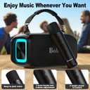 Small Portable Speaker for Adults with Wireless Microphone, Bluetooth Speaker, Punchy Bass, Four Magic Sound Voice Effects, Home Karaoke Player