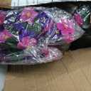 Artificial Flowers Baskets for Outdoor Decoration, Fake Hanging Plants Silk Dark Purple Fuchsia Daisy Mums Trailing Vines in Planter Realistic UV Resistant for Balcony Porch Decor