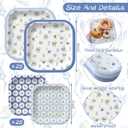 Pickmesh 100 Pcs Blue Coastal Paper Plates Bachelorette Party Tableware, Small plates diameter about 7 inches