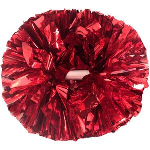 Lovecheer 2PCS/6PCS Metallic Pom Poms Cheerleading with Baton Handle Cheer Pompoms for Kids Adults Team Sports Spirit Party Cheering (Red)