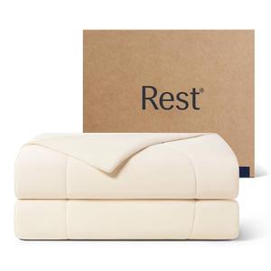 Evercool Cooling Comforter Queen Size, Double-Sided Cooling Blanket for Hot Sleepers, Q-Max>0.45 Breathable Summer Quilt for Night Sweater, Cold Touch Lightweight Duvet Insert (Snow Ivory,90 x 90)